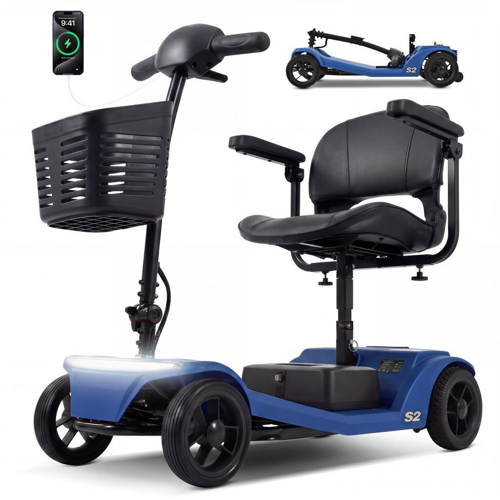Scooter électrique pour seniors, 4 roues, construction Image du produit 