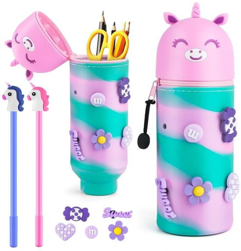 Trousse Silicone Incassable 2 en 1 : Fini les Stylos Perdus en Classe