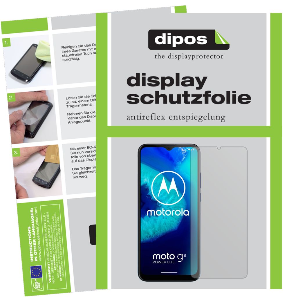 5x Schutzfolie für Motorola Moto G8 Power Lite matt Displayschutzfolie Folie Display Schutz dipos