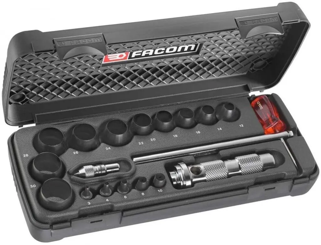 FACOM Kit de perforateurs Ø 3-30 mm - Emporte-pièce de précision 245.J2 - 2