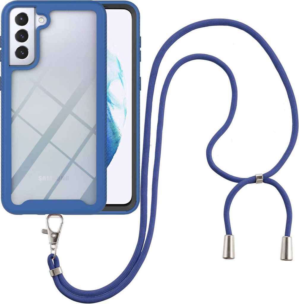 Samsung Galaxy S21 FE 5G Handykette Hülle, Transparente TPU Bumper Ganzkörper Schutzhülle mit Kordel zum Umhängen Necklace Schlüsselband für ...