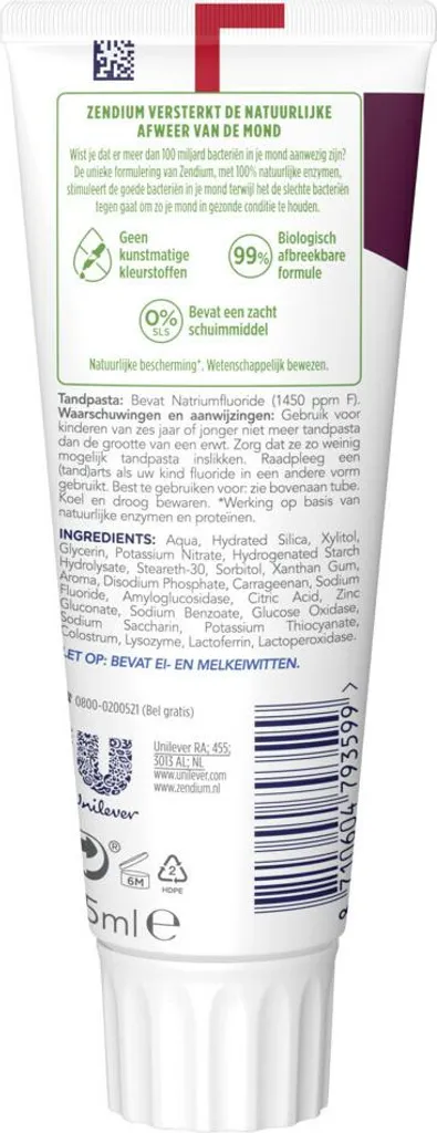 Zendium Dentifricio Sensitive 75 ml - Confezione risparmio - 10 pezzi - 4