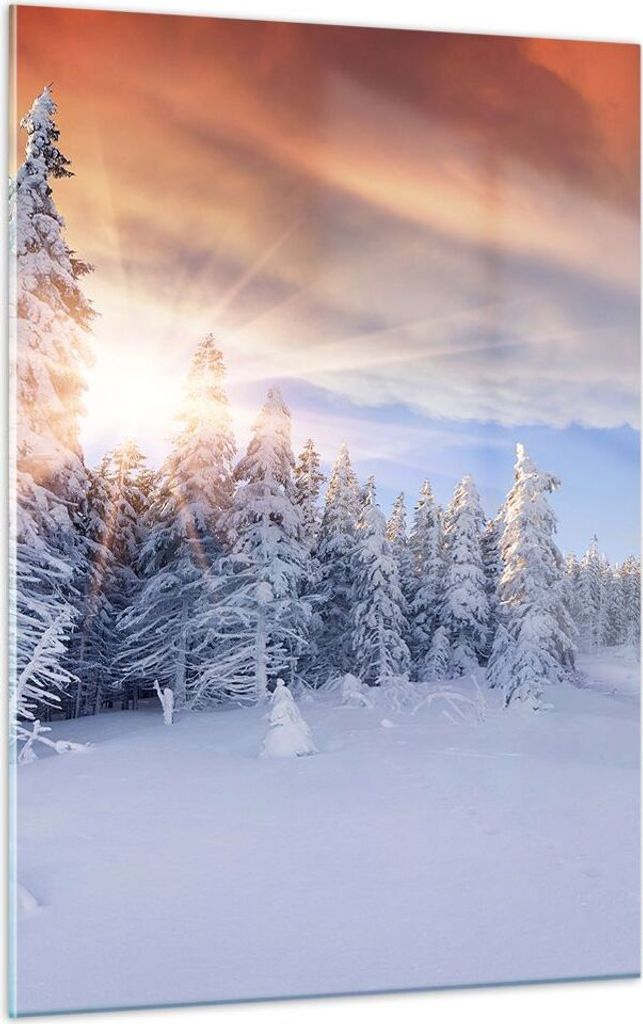 Bilder auf glas - Einteilig - Abenteuer alpen winter schnee - 50x70cm - Glasbilder - Wandbilder - Bilder - Wanddekoration aus Glas - Glas Bilder - ...