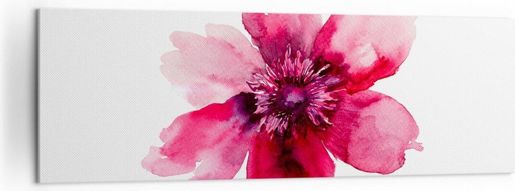 Bild auf Leinwand - Leinwandbild - Malerei Illustration Sommer Blume - 160x50cm - Wand Bild - Wanddeko - Leinwanddruck - Bilder - Kunstdruck - Lein...