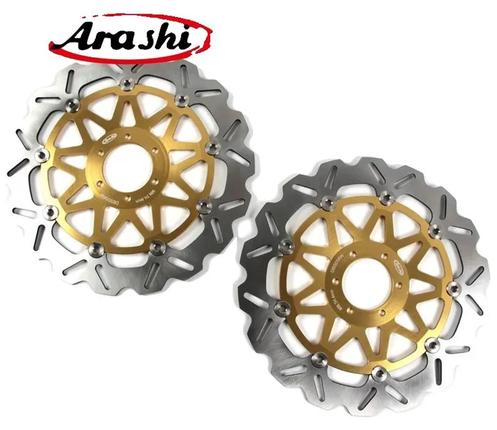 Disques de frein flottants dorés en inox AISI 420 pour moto 1 paire
