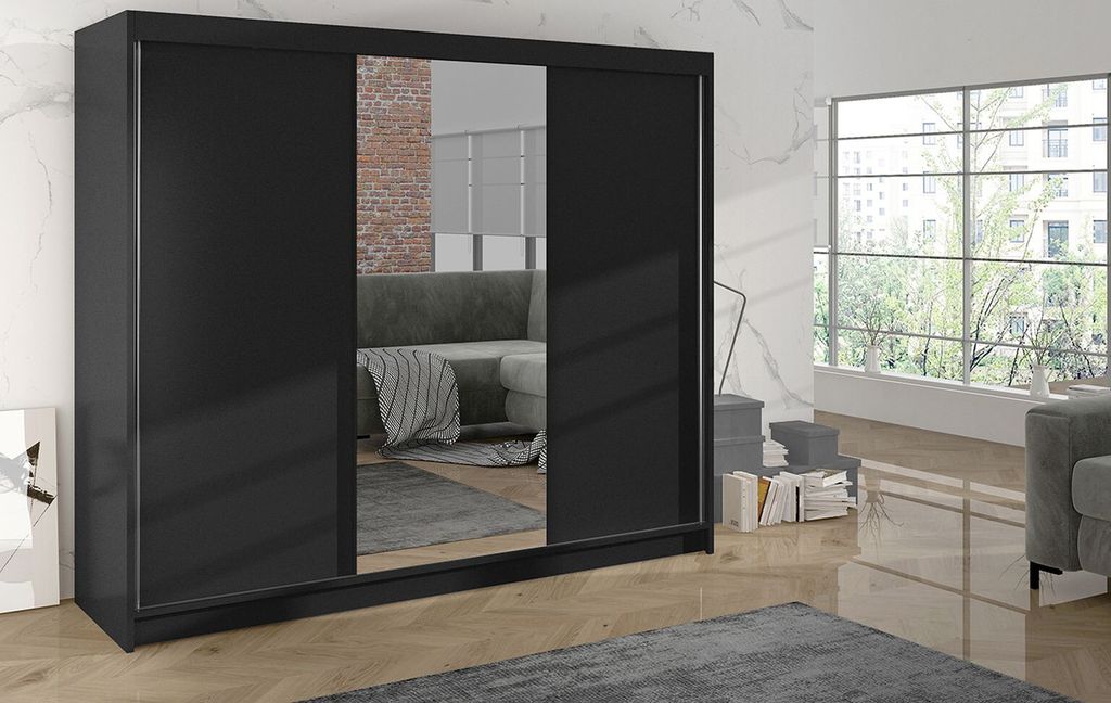 Šatní skříň DANIELLA 1 - šířka 200 cm, černá Obrázek produktu 
