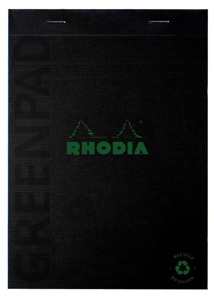 RHODIA Notizblock GREENPAD DIN A5 kariert schwarz 70 Blatt