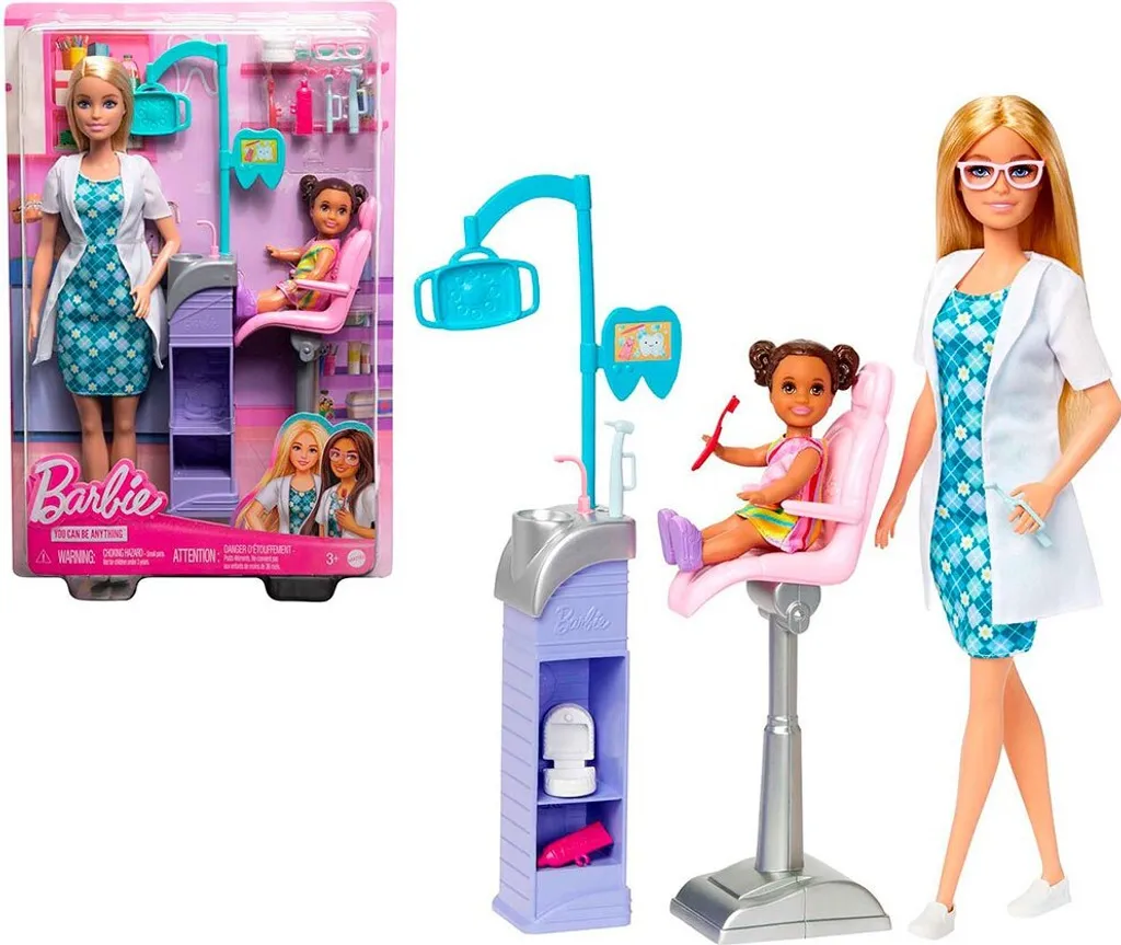 Coffret Barbie Dentiste : Jouet d'Imitation Cabinet Dentaire Complet