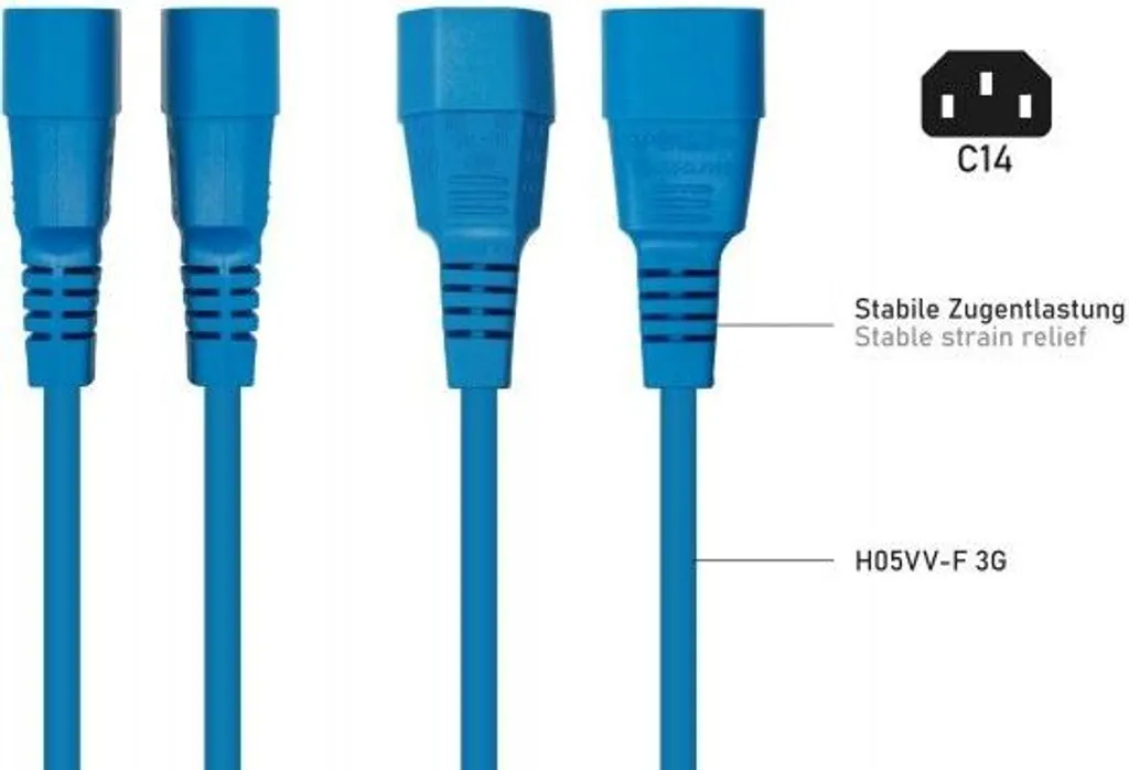 Cavo Alimentazione PDU C14-C13 Blu 2m Kabelmeister | Shop IT