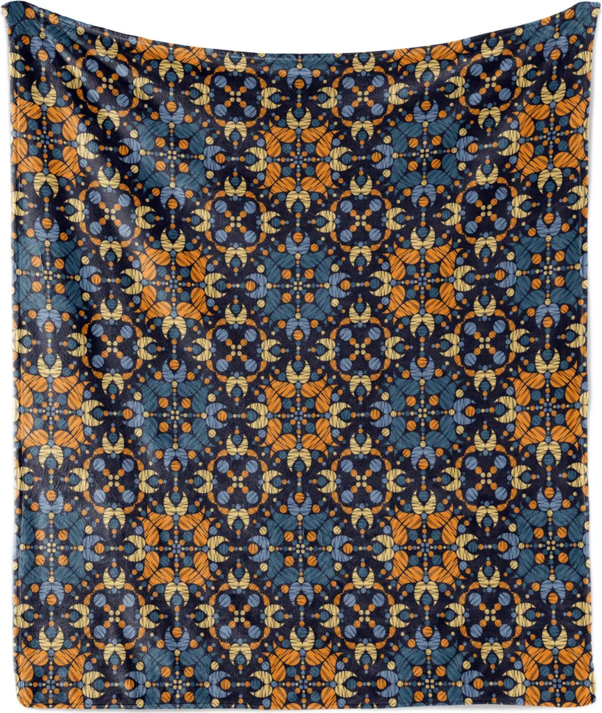 Plaid da Viaggio ABAKUHAUS Indaco - Coperta Soffice 125x175 cm Boho