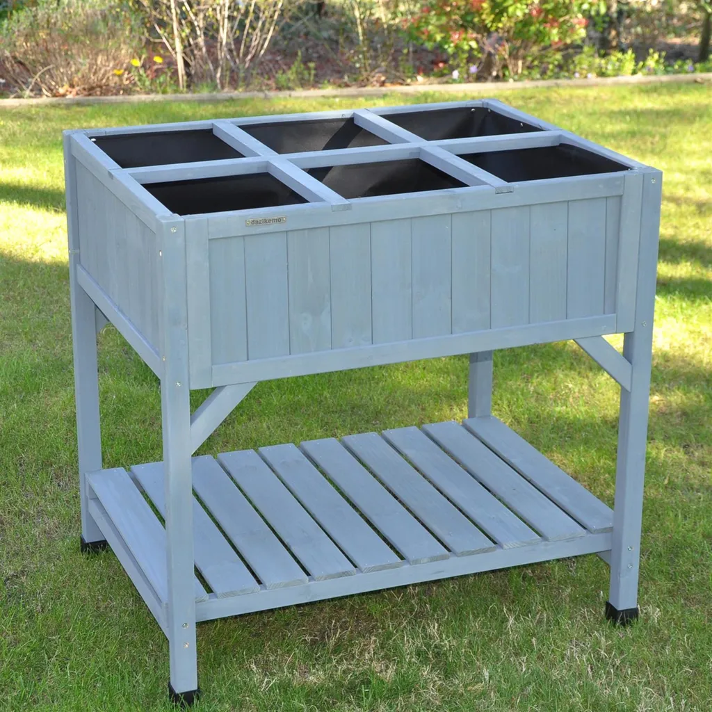 Carré potager sur pieds gris anthracite en métal pour légumes et herbes