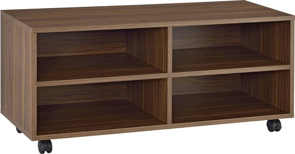 Mobile Porta TV Gränne 90x35x41cm Legno Scuro - Stile Vintage Ruote