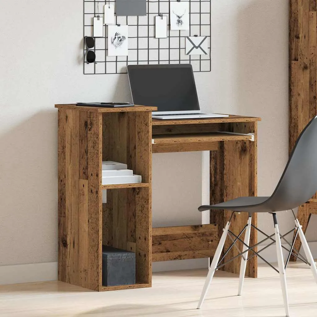 SYFAX™ Scrivania Professionale Compatta Legno Vecchio 84x40 cm - 3