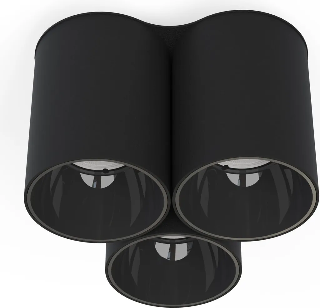 Spot Design EYE TONE III 8091 en Acier Noir et Or à Triple Faisceau