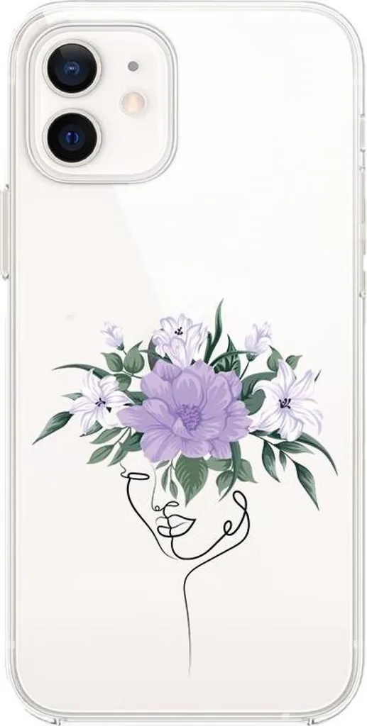 Custodia Protettiva iPhone 12 Fiori - Silicone Morbido e Antigraffio