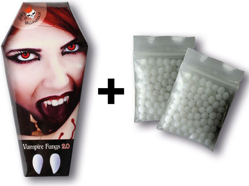 Vampirzähne & 2x Thermoplastkleber von King of Halloween Produktbild 