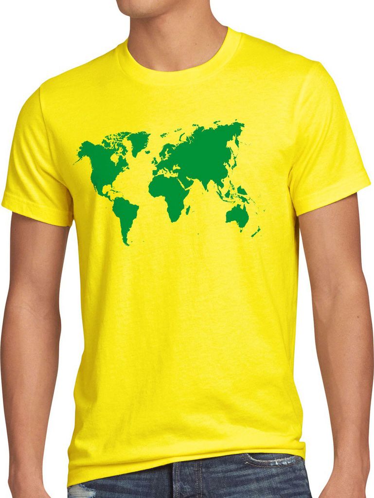 style3 Sheldon World Map Herren T-Shirt Weltkarte