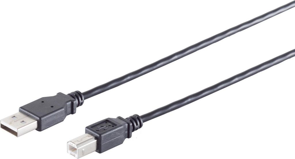 3,00m Uni Druckerkabel Scannerkabel USB 2.0 Stecker A / Stecker B schwarz