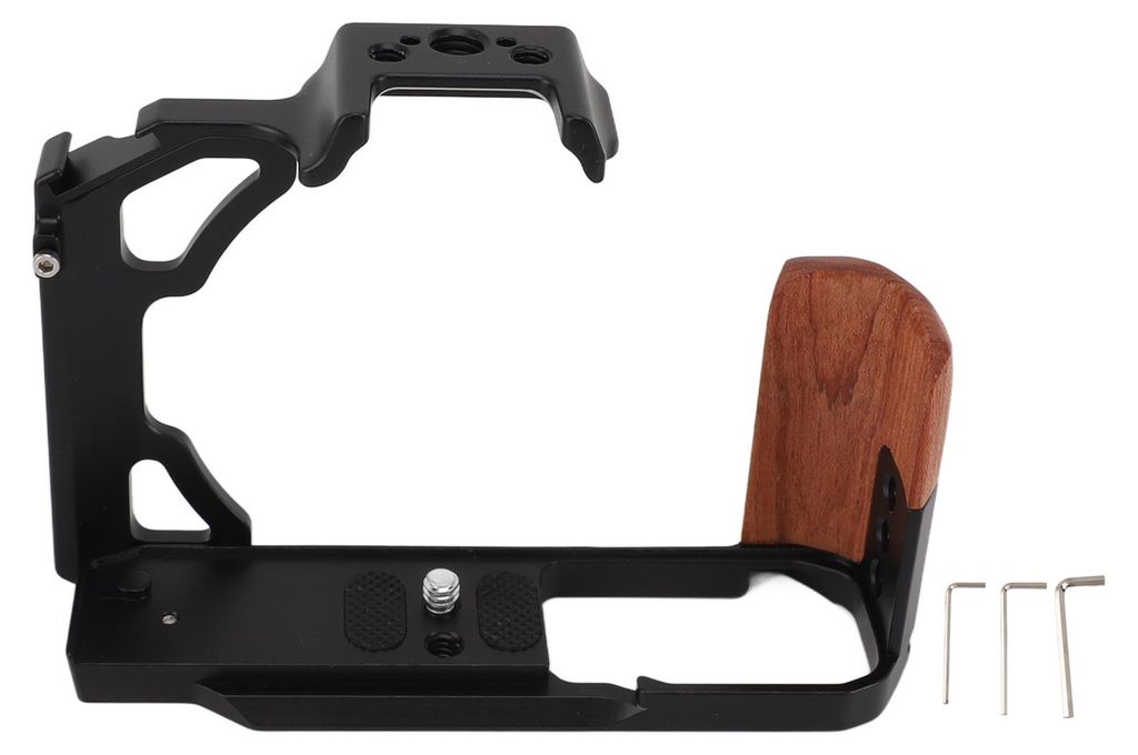 Kamerakäfig mit Holzgriff, eloxiert, rutschfest, einfach zu installieren, Video für Nikon ZFC, Schwarz