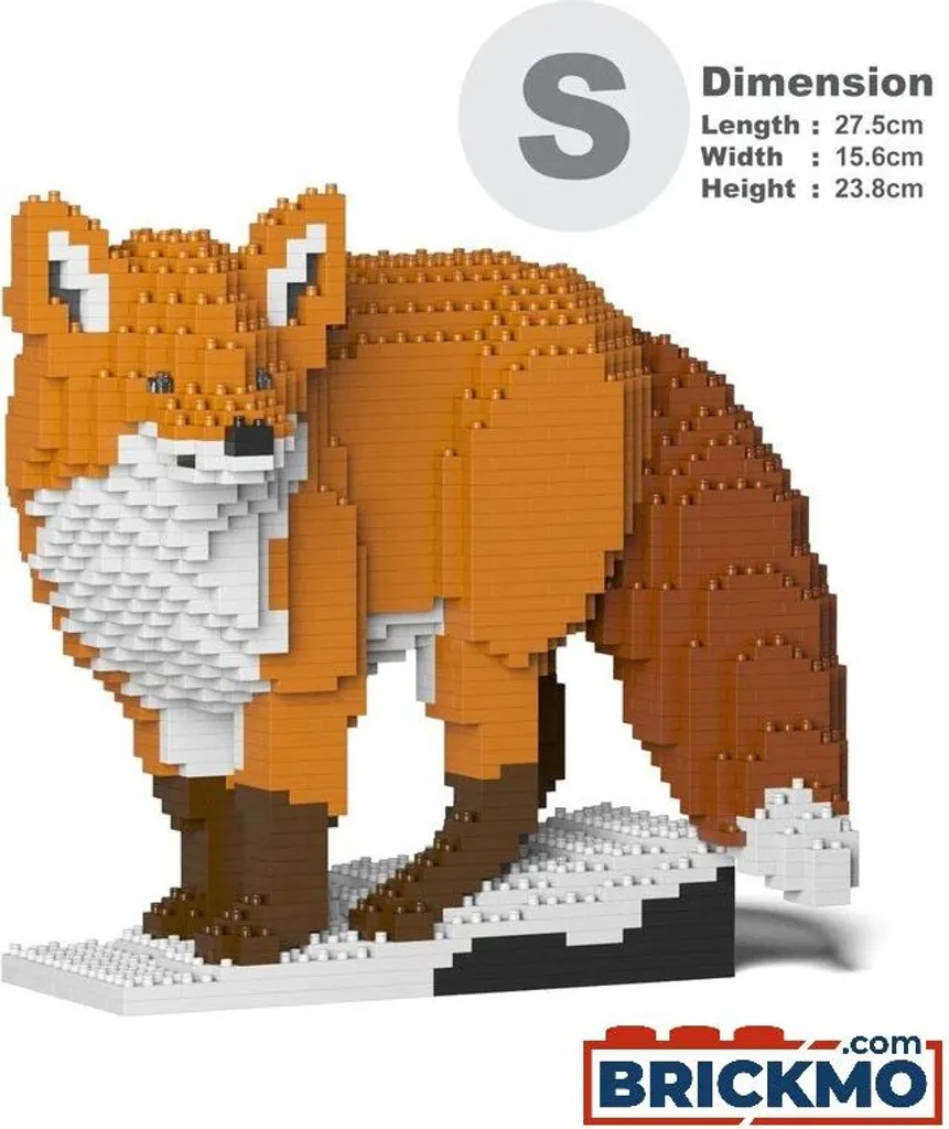 Sculpture Renard JEKCA ST19FX03 avec Système de Verrouillage de Briques