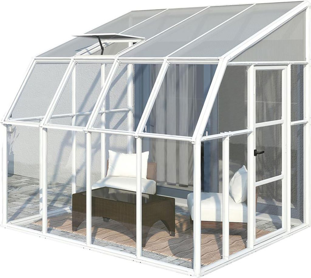 Rion Kunststoff Anlehngewächshaus Sun Room 44 Weiß 260x258x266 cm