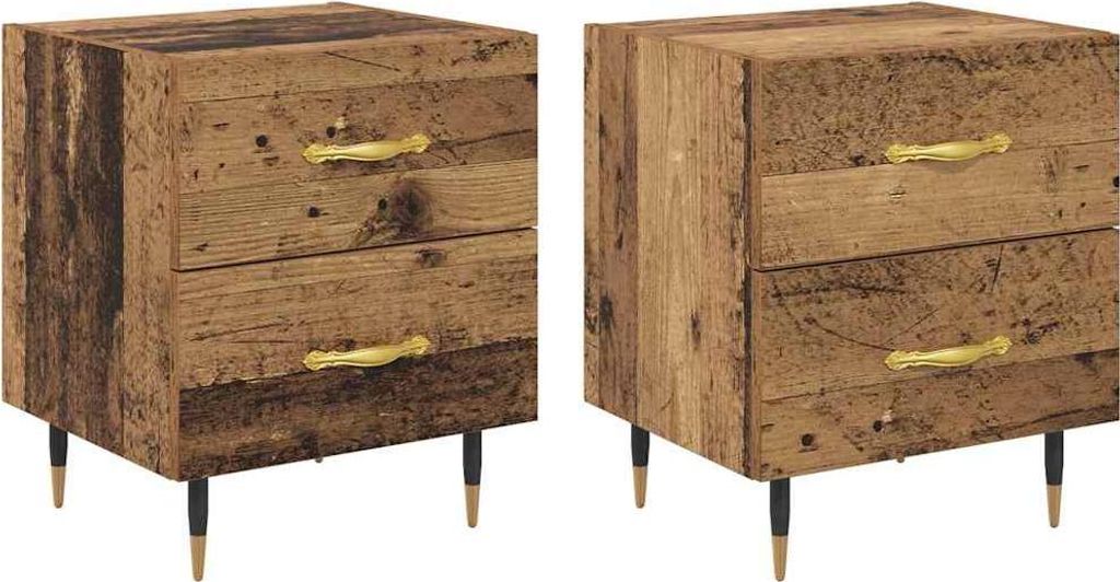 Nachttisch 2 pcs Altholz 40 x 35 x 47,5 cm Holzwerkstoff