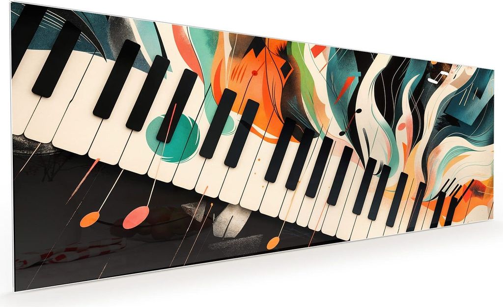 Küchenrückwand Spritzschutz Glas mit Motiv Farben Klavier 40 x 40 cm