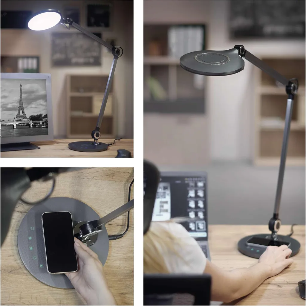 Lampe LED 9,2W 640lm dimmable avec station de charge USB intégrée EMOS - 2