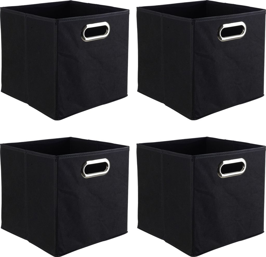 Aufbewahrungsboxen - 27 x 27 cm - Schwarz - Vlies - 4er Set Produktbild 