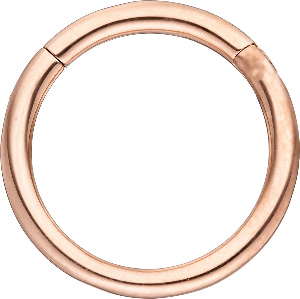 Segmentring Edelstahl rotgold farben Klick-System Scharnier Ringstärke 1,2 mm