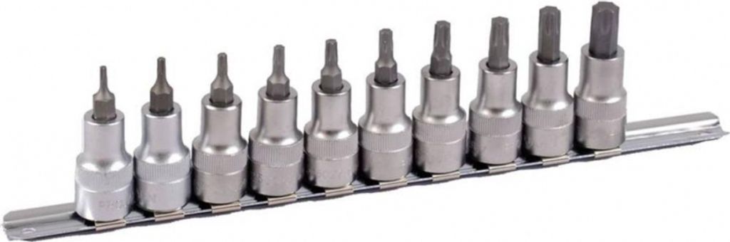 Projahn 1/2 Bit Stecknuss Satz auf Schiene 10-tlg. TX, 60 mm