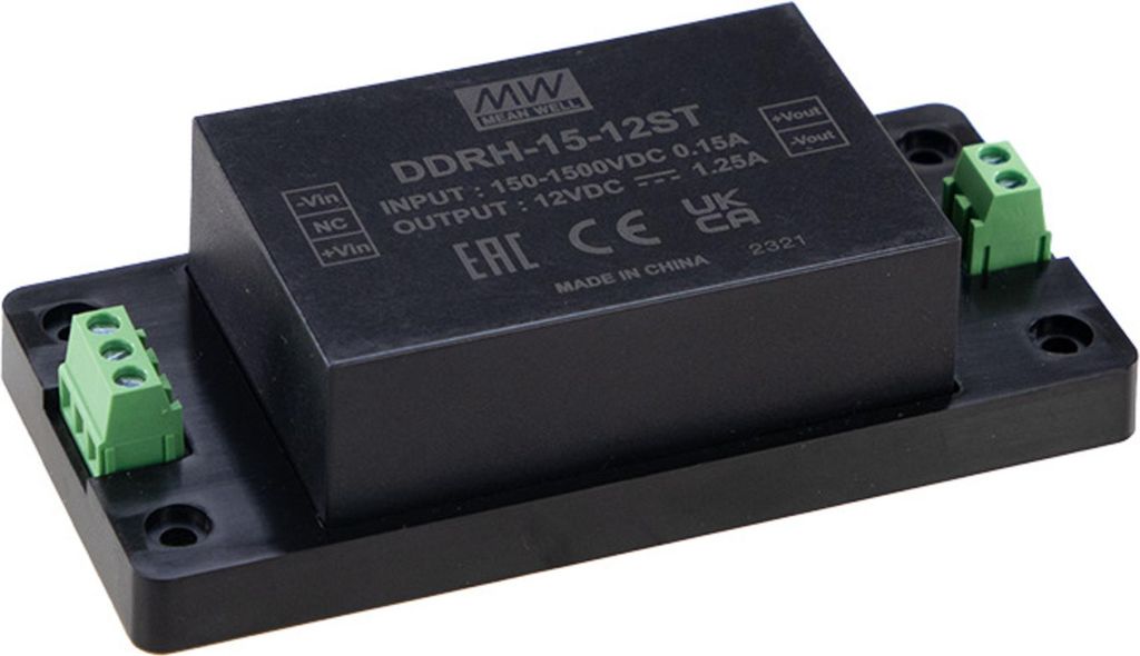 MEANWELL DDRH-15-05ST DC-DC-Wandler geregelt 5V 2A Geschlossen 4.000V