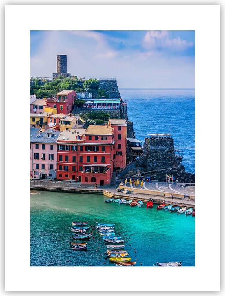 Poster - Poster ohne Rahmen - Farben Gebäude Italien - 30x40 cm - Wand Bild - Wanddeko - Wandbilder - Kunstposter - Wandposter - Bilder - Kunstdru...