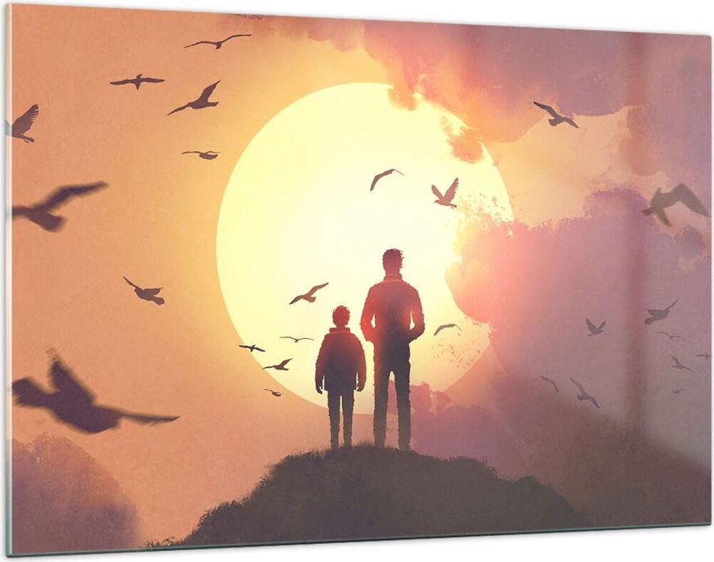 Bilder auf glas - Erde Planet - 120x80cm - Glasbilder - Wandbilder - Bilder - Kunstdruck - zum Aufhängen bereit - Wanddekoration aus Glas - Glas B...