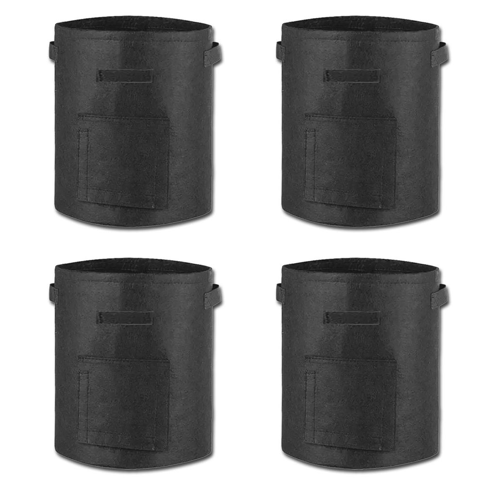 4x Pflanzsack 20 Liter aus Vliesstoff mit Sichtfenster Kartoffel Tomaten Pflanztasche Pflanzbehälter Pflanzbeutel
