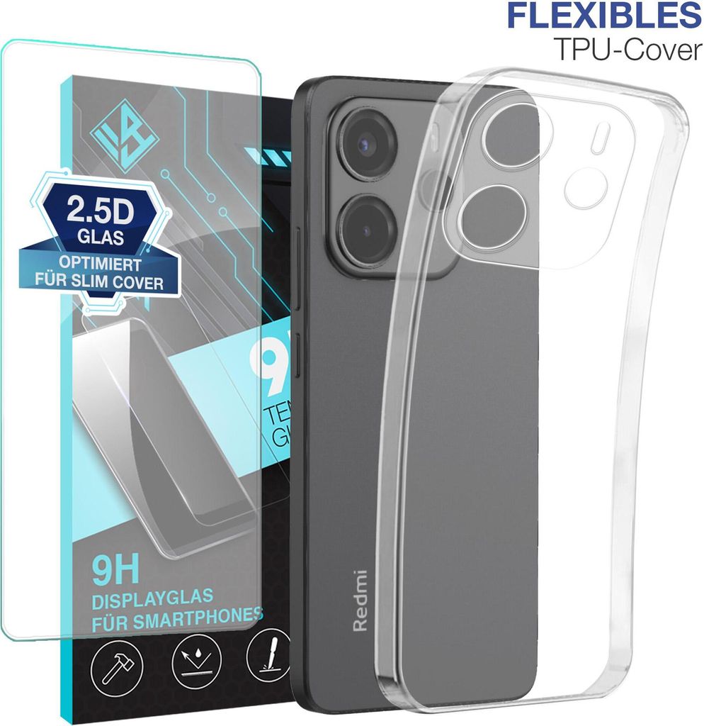 Handyhülle für Xiaomi Redmi Note 14 mit 9H Displayglas Produktbild 