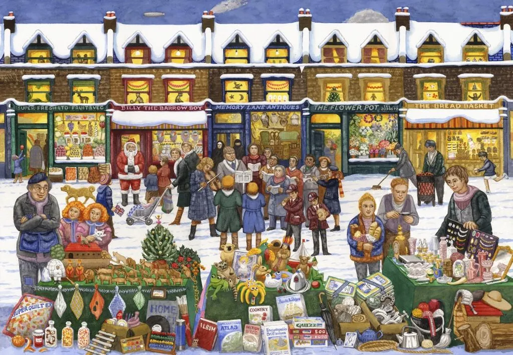 Puzzle 1000 pièces idéal pour soirée d'hiver Marché de Noël Alphabet