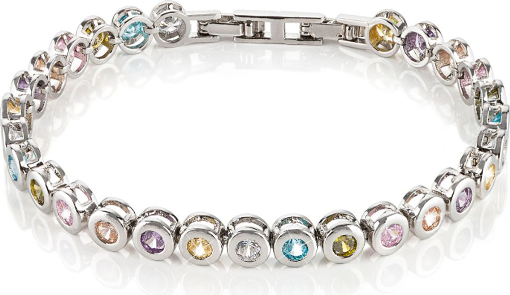 Crystal blue Tennisarmband silber funkelnde Zirkonia Produktbild 
