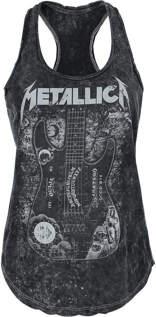 Metallica Top Damen Ouija Guitar schwarz Band-Merch, Bands 100% Baumwolle L