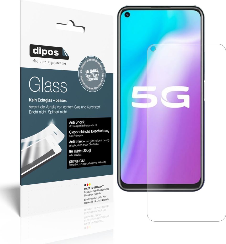 2x Schutzfolie für Vivo Y50 matt - Anti-Shock 9H Folie dipos Glass Kunststoffglas