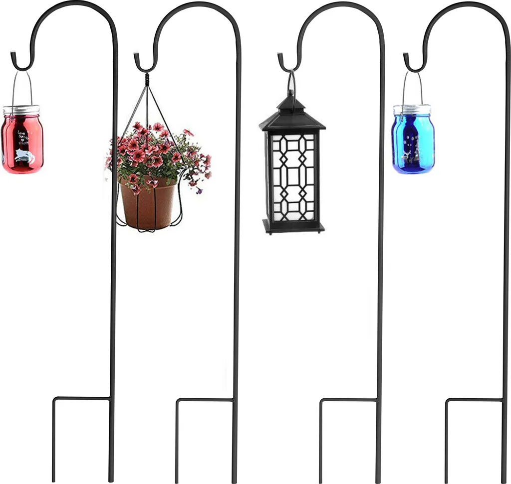Crochet de Berger 90 cm Noir en Lot de 8 Pièces pour Décoration Extérieure
