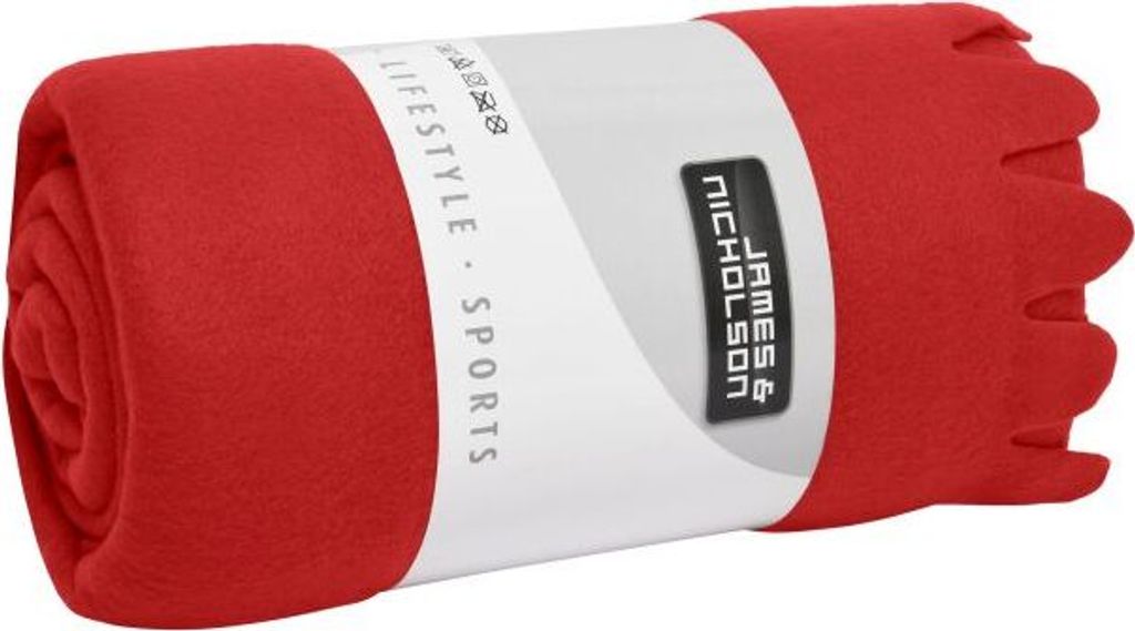 Fleecedecke mit abgerundeten Fransen tomato, Gr. one size Produktbild 