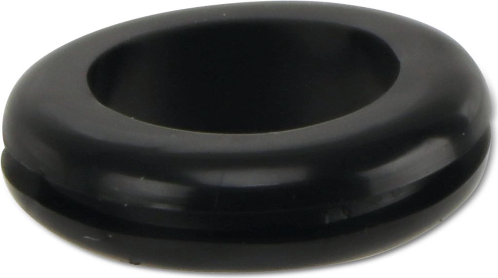 KSS Kabeldurchführungstülle PVC weich, schwarz, Plattenstärke 1,7, Loch-Ø 15,5, offen, 1 Stück