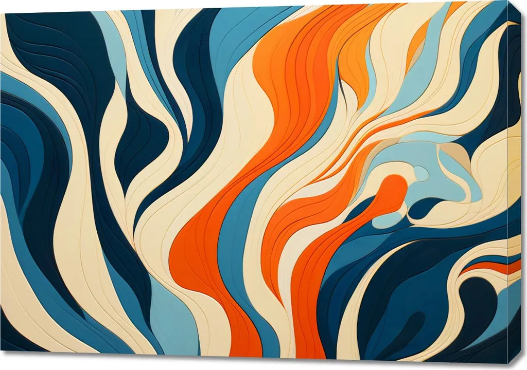 Quadro Moderno Onde Oceaniche 100x70 | Arredo Parete Soggiorno Luxury