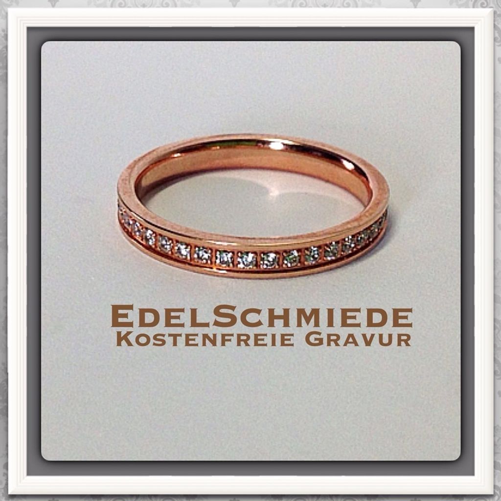 Silberring 925 rosé vergoldet Zirkonia umlaufend Eternity Produktbild 