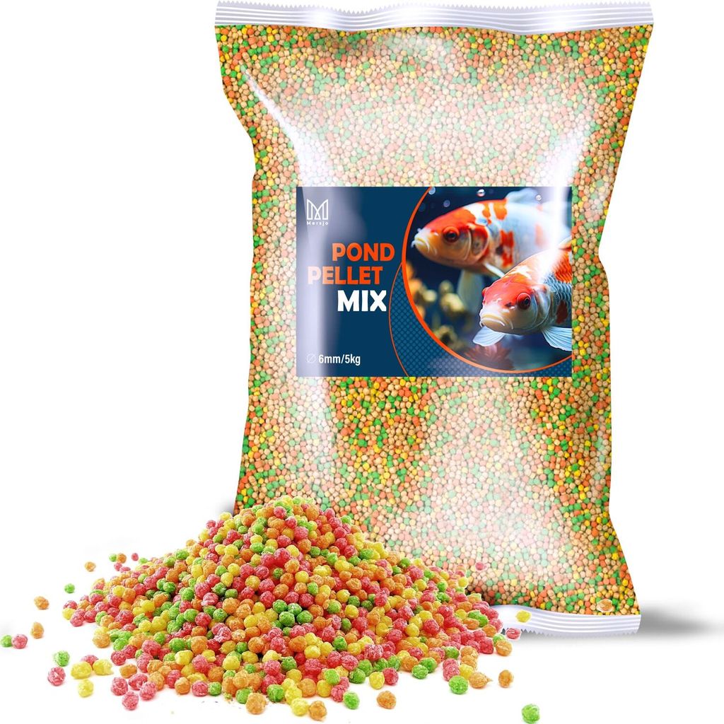 Garten Fischfutter für Koi Karpfen Mersjo Pond pellet MIX 5kg 6mm