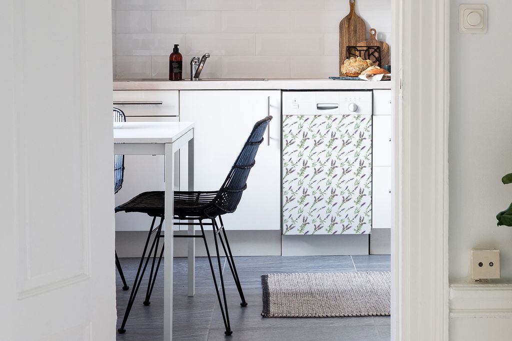 Abwaschbar 45x80 cm Geschirrspüle Magnetmatte Küche Dekorative - Blumen Lavendel