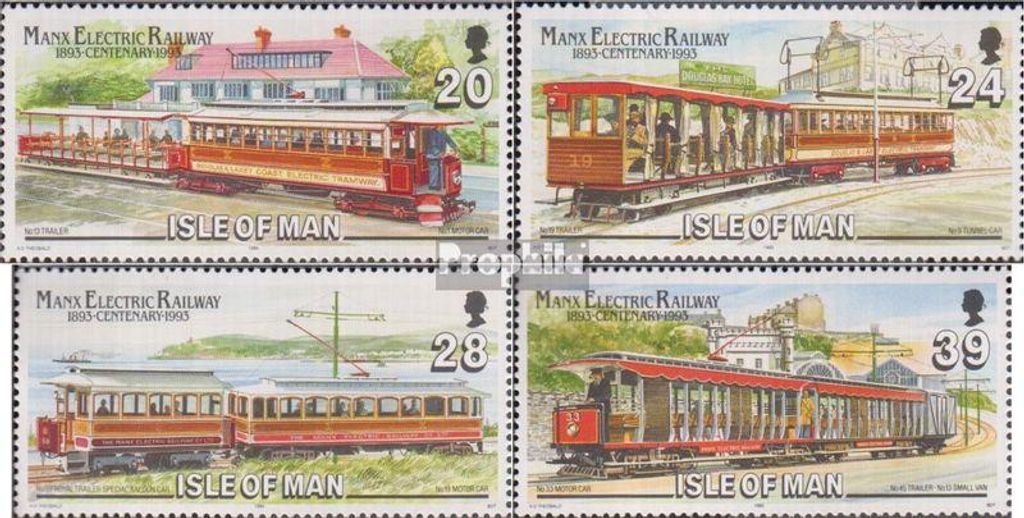 Briefmarken GB - Isle of Man 1993 Mi 542-545 gestempelt Straßenbahn