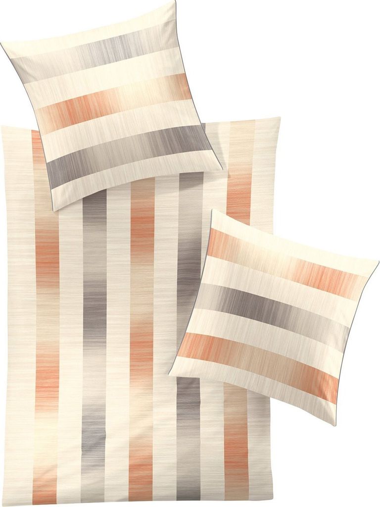 Irisette Edel-Flanell Bettwäsche Nubis-K 8020-80 Beige, Größe:155x220 cm + 80x80 cm