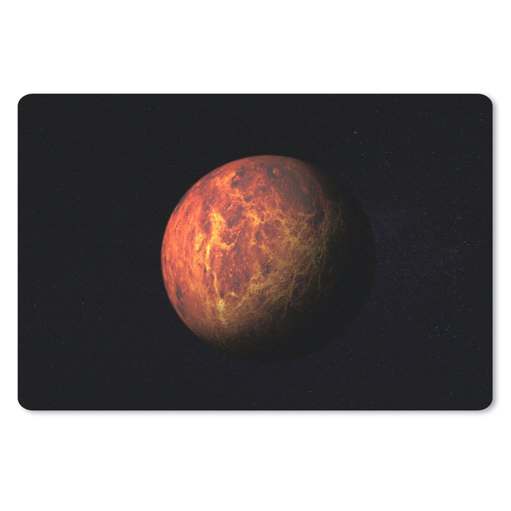 MuchoWow Mauspad Mousepad Der rote Planet Mars vor einem schwarzen Hintergrund 27x18 cm - Mousepads - Maus Mat - Pad - Mausunterlage - Büroartik...